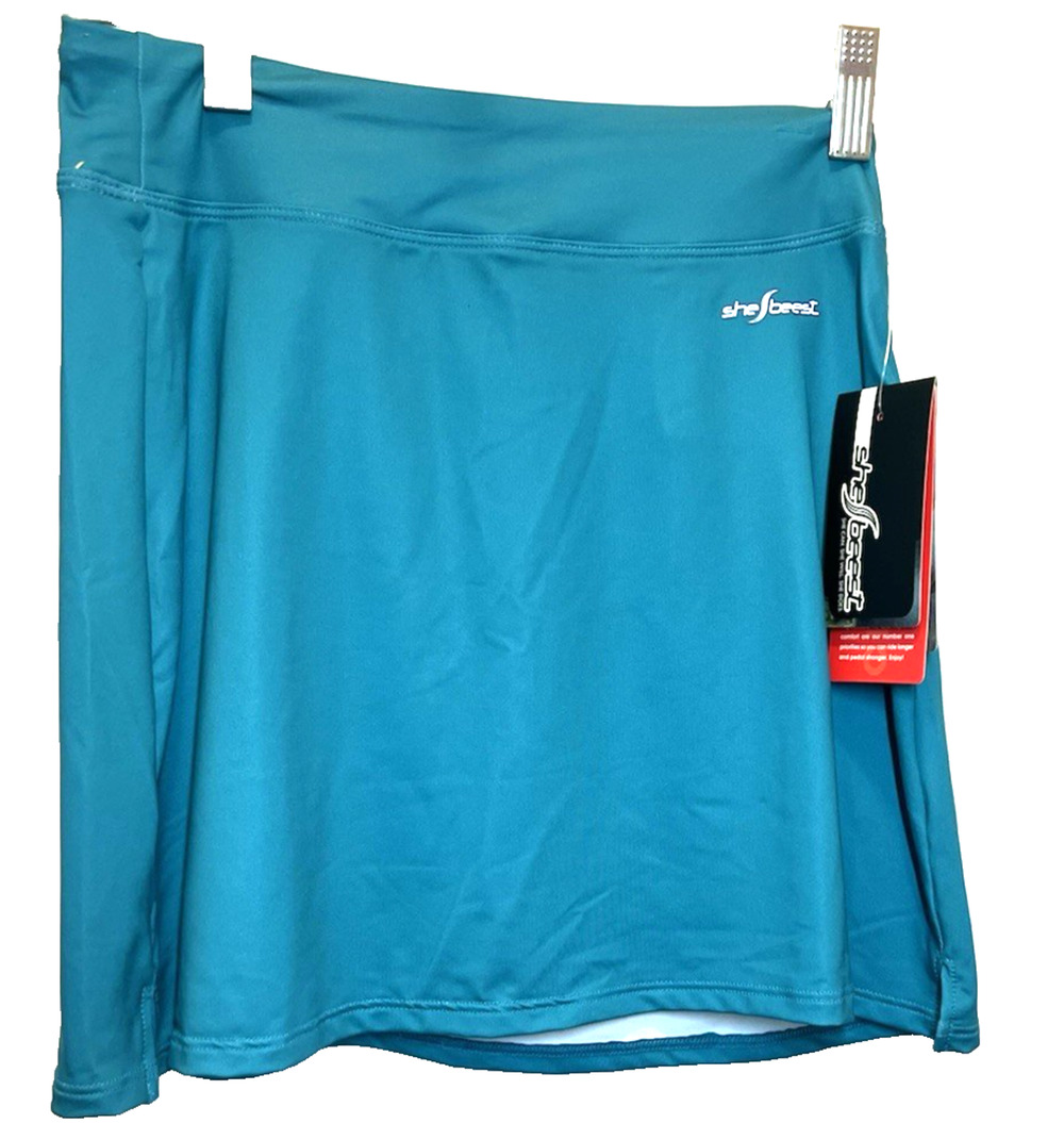 NWT Shebeest Shesport Women's Bike Skirt Bali Aquamarine X-Large.